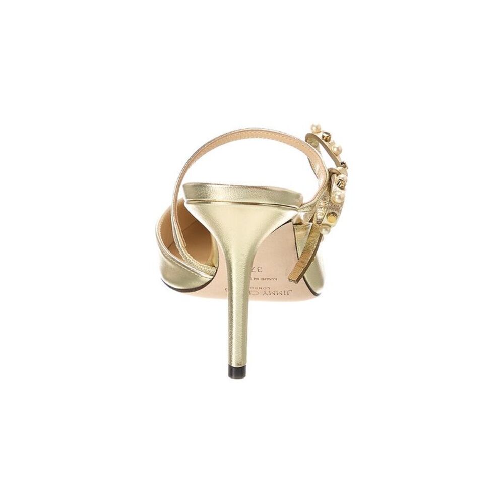 Jimmy Choo Kilia 85 Leather Mule, Gold - Picture 3 of 5